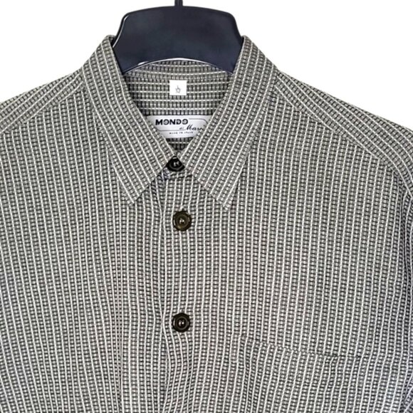 Mondo di Marco Men's Shirt Size L Gray Patterned Button-Up Long Sleeve - Picture 2 of 12